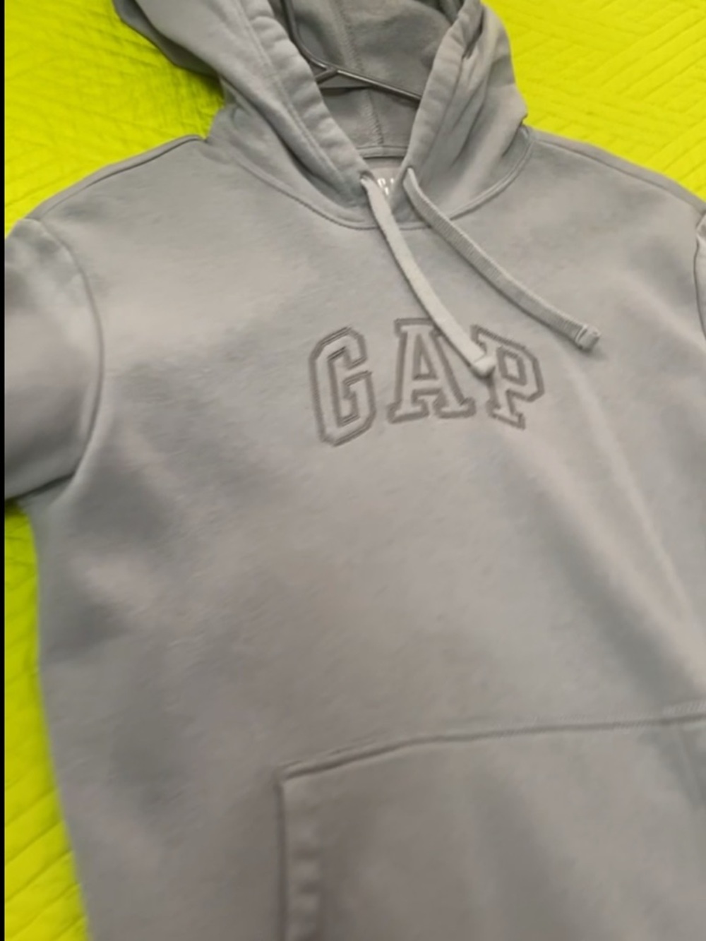 GAP Light Gray Hooded Pullover with Embroidered Logo
